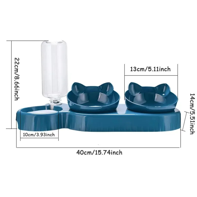 Haleva™ PurrfectDine Triple Bowl Set