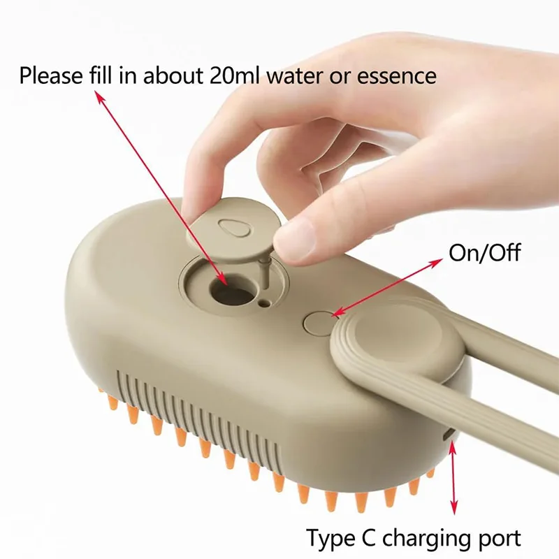 Haleva™ PurrGlow 2.0, 3-in-1 Steam Grooming Brush