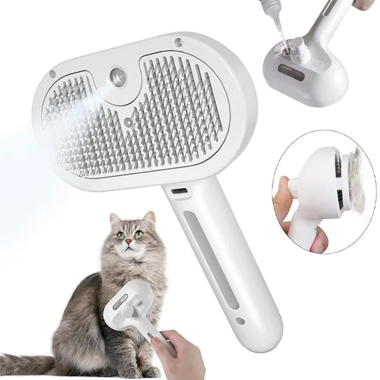 Haleva™ PurrGlow 2.0, 3-in-1 Steam Grooming Brush