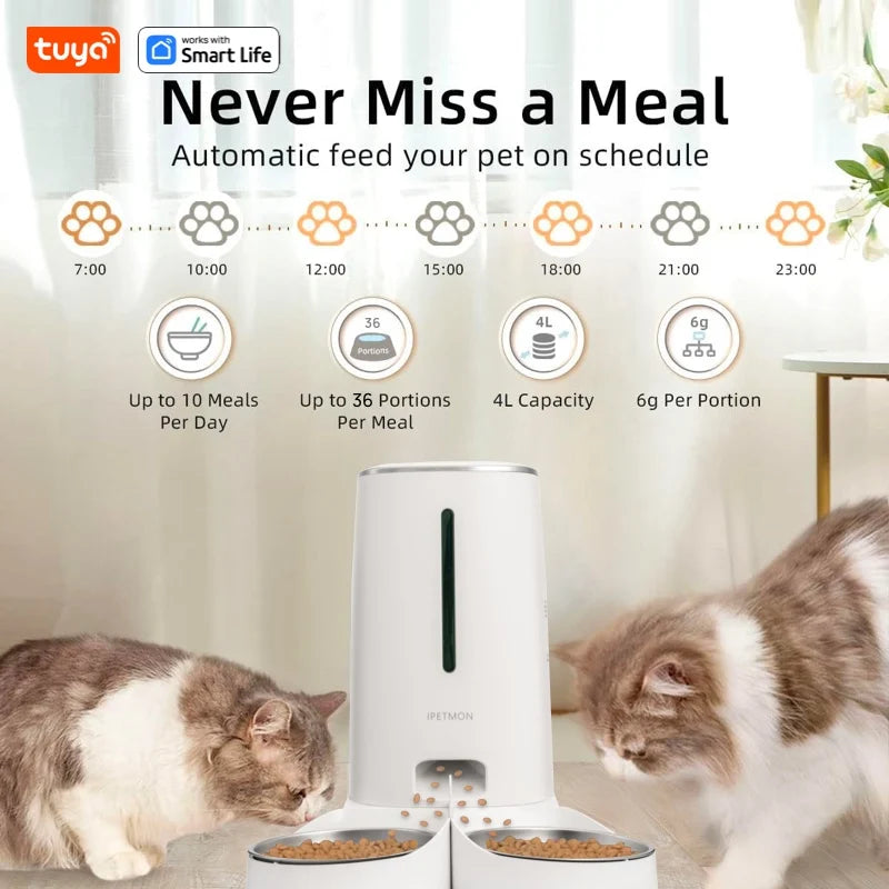 Haleva™ DuoFeed Pro 2.0 – Smart WiFi Pet Feeder for 2 Pets