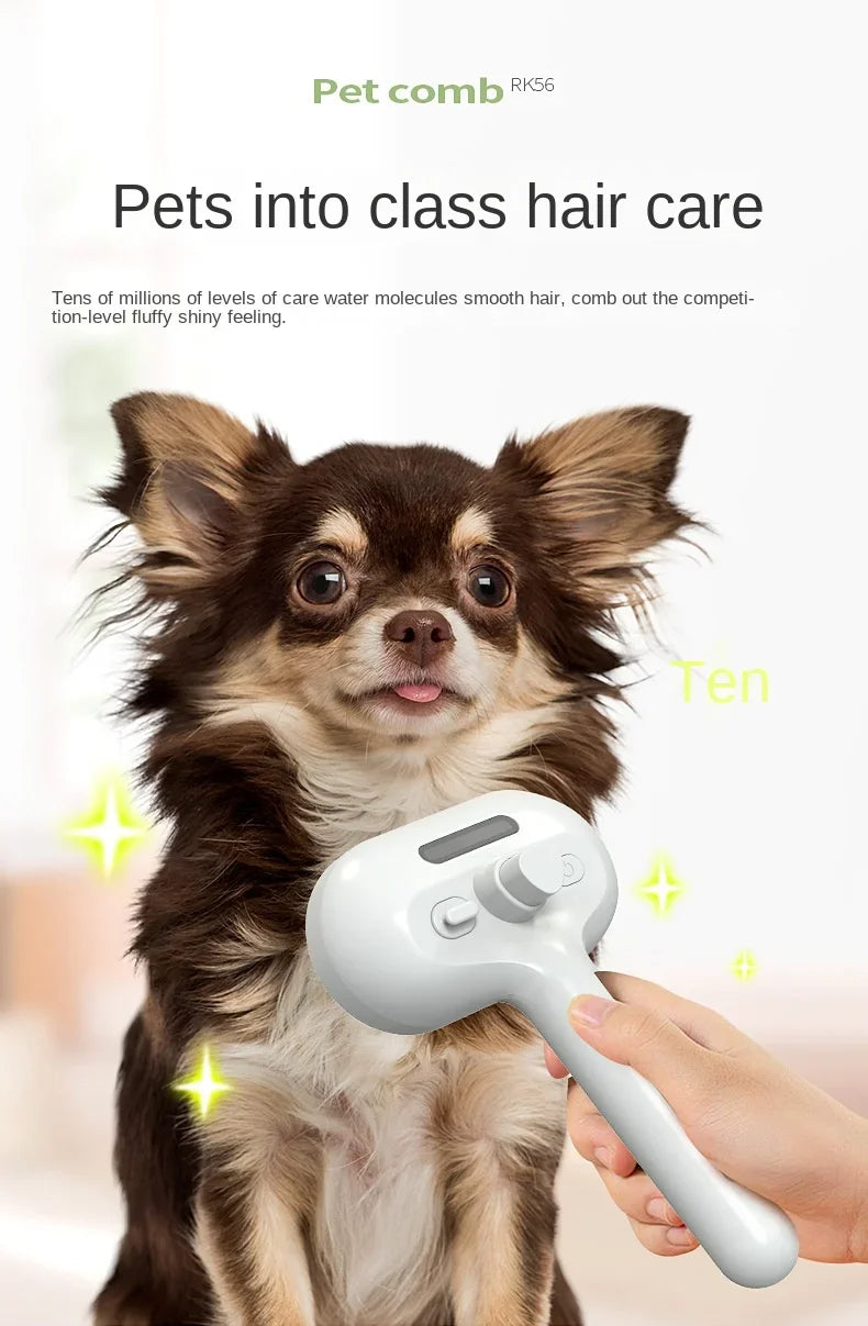 Haleva™ PurrGlow 2.0, 3-in-1 Steam Grooming Brush