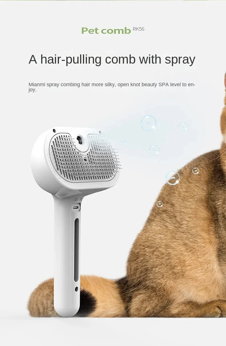 Haleva™ PurrGlow 2.0, 3-in-1 Steam Grooming Brush