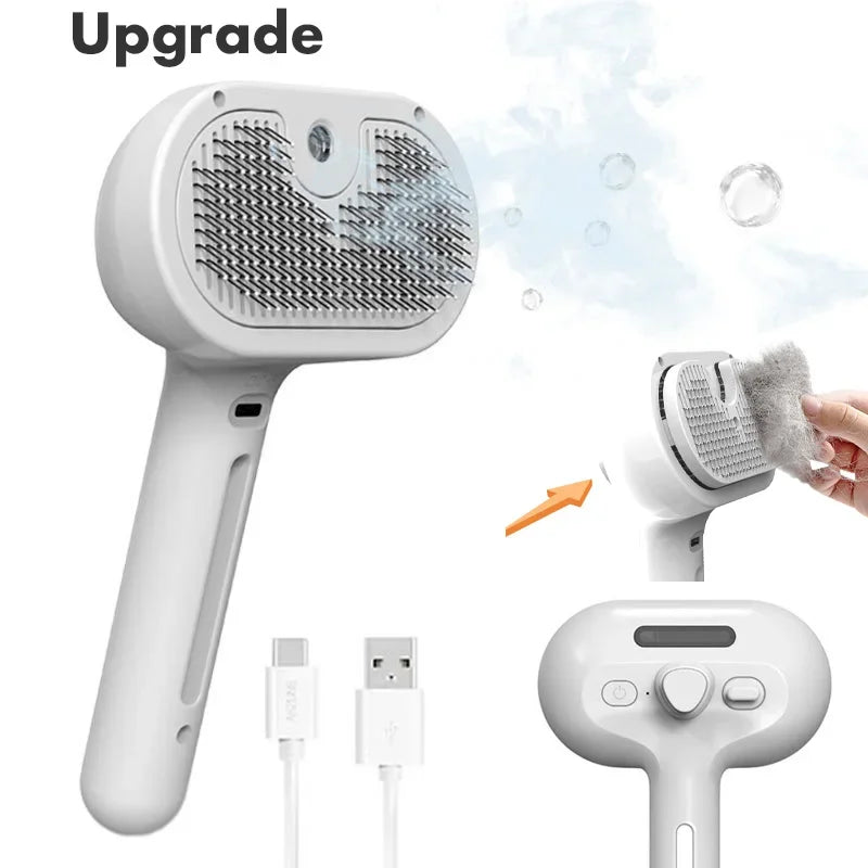 Haleva™ PurrGlow 2.0, 3-in-1 Steam Grooming Brush