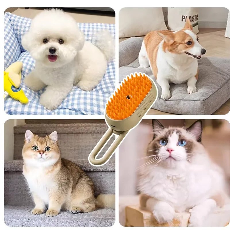Haleva™ PurrGlow 2.0, 3-in-1 Steam Grooming Brush