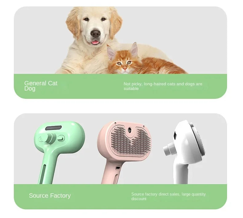 Haleva™ PurrGlow 2.0, 3-in-1 Steam Grooming Brush