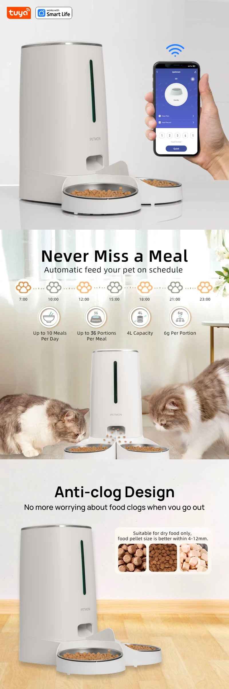 Haleva™ DuoFeed Pro 2.0 – Smart WiFi Pet Feeder for 2 Pets