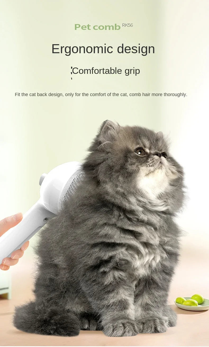 Haleva™ PurrGlow 2.0, 3-in-1 Steam Grooming Brush