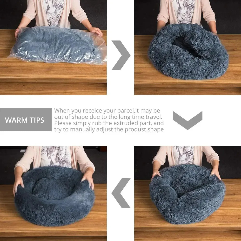 Haleva™ Plush Nest Bed – Winter-Ready Comfort for Cats & Dogs