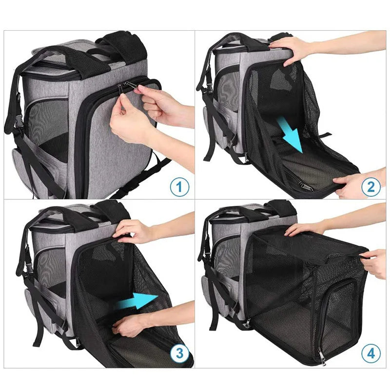 Haleva™ Breathable Pet Cat Carrier Backpack – Travel in Comfort & Style