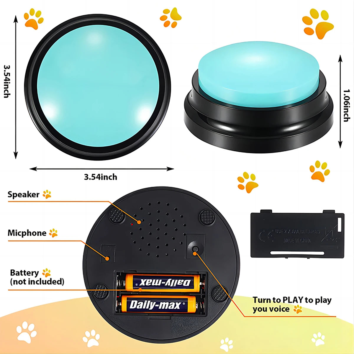 Haleva™ TalkPaws Interactive Training Buttons