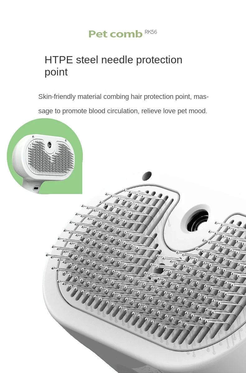 Haleva™ PurrGlow 2.0, 3-in-1 Steam Grooming Brush