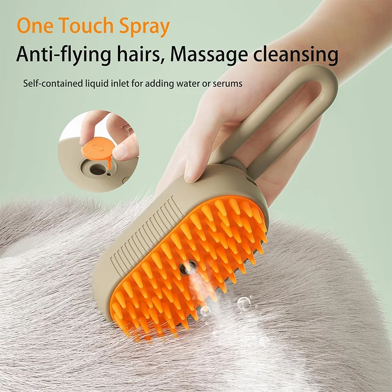 Haleva™ PurrGlow 2.0, 3-in-1 Steam Grooming Brush
