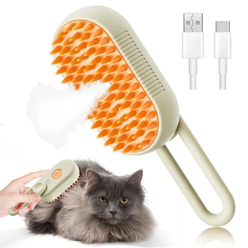 Haleva™ PurrGlow 2.0, 3-in-1 Steam Grooming Brush